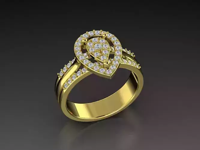Diamond Jewelry Heart Ring  3D print model