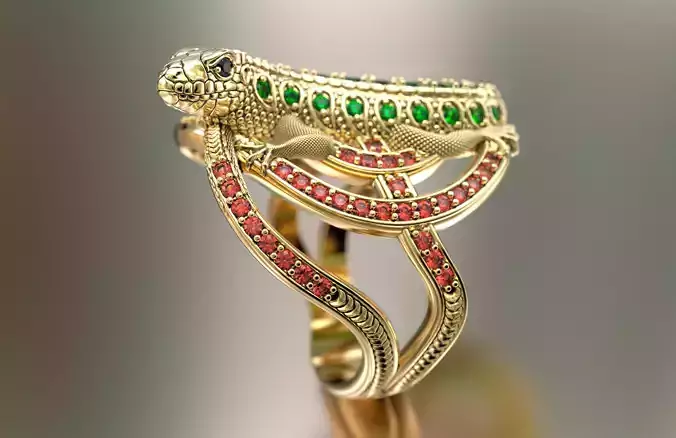 Lizard ring 3D print model