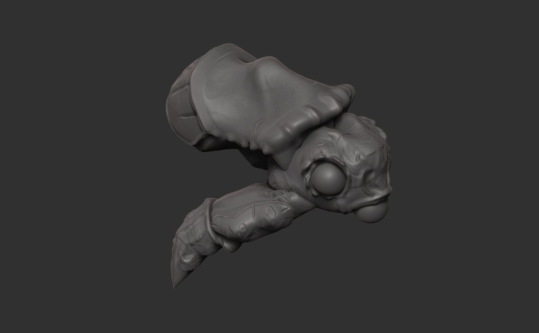 Aqua creature sculpt model 3D model_7