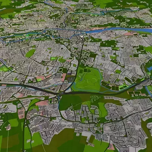 Cork City Ireland 2021 data Low-poly 3D model