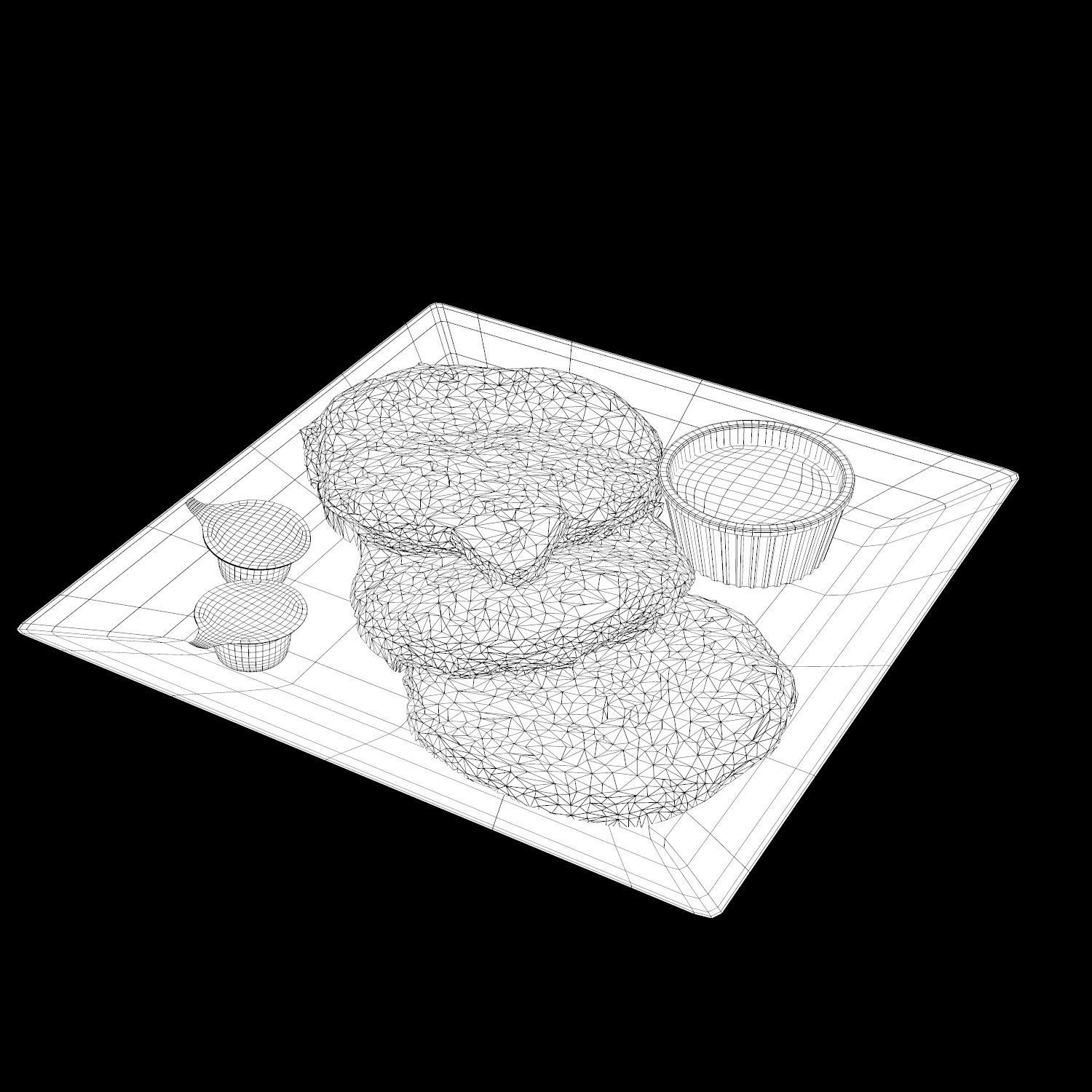 Buttermilk Pancakes Low-poly 3D model_14