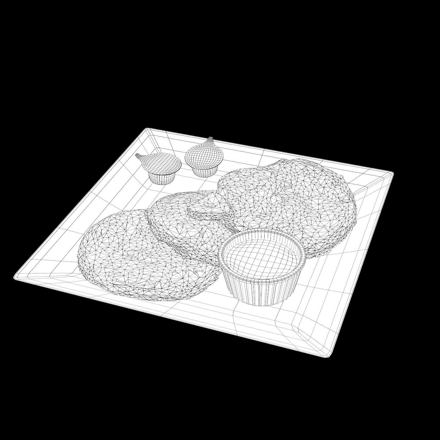 Buttermilk Pancakes Low-poly 3D model_13