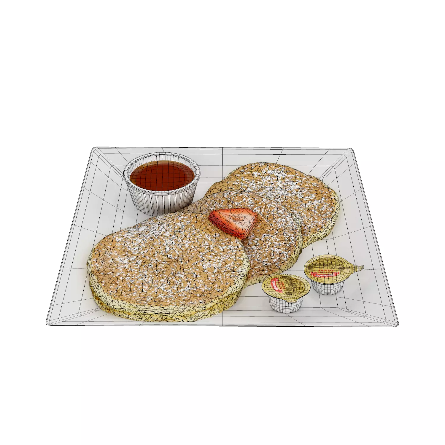 Buttermilk Pancakes Low-poly 3D model_0