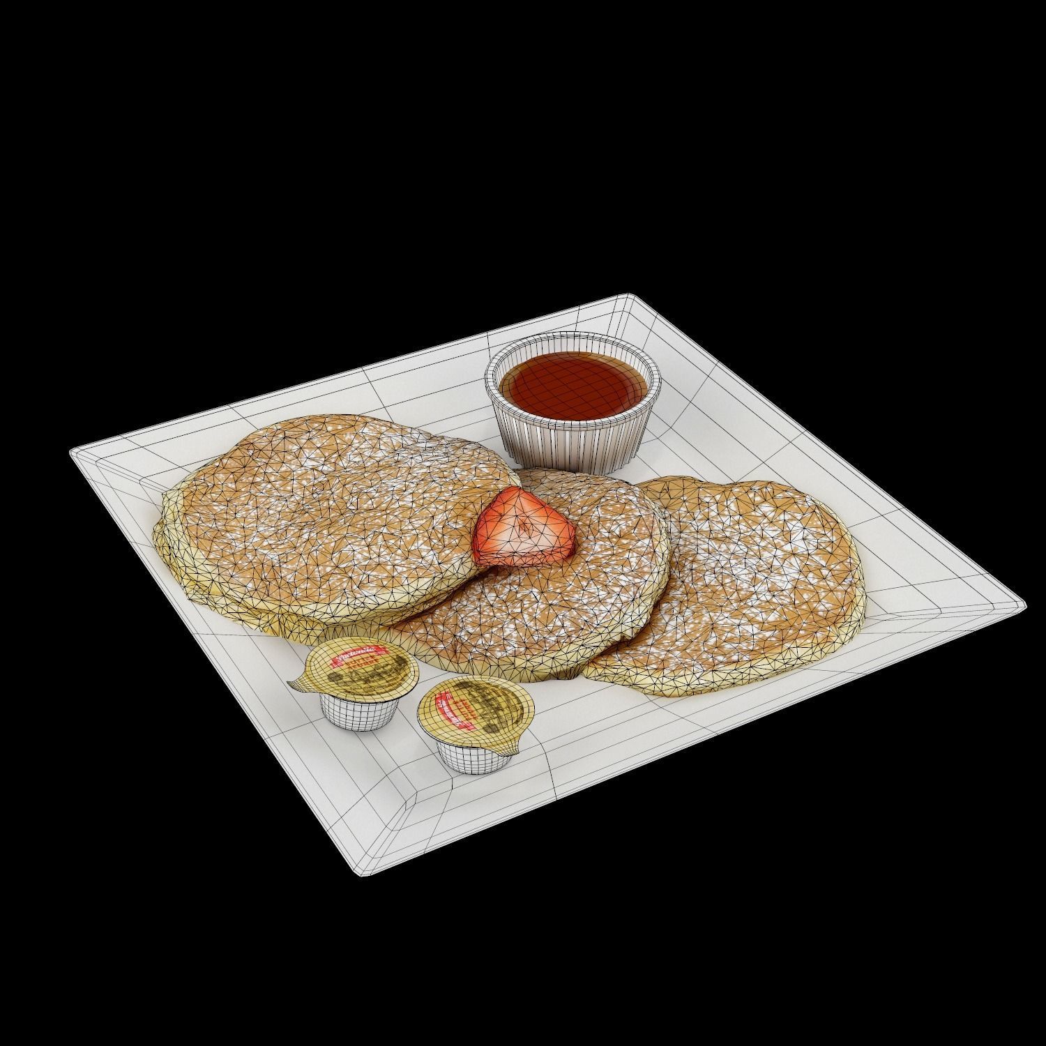 Buttermilk Pancakes Low-poly 3D model_5