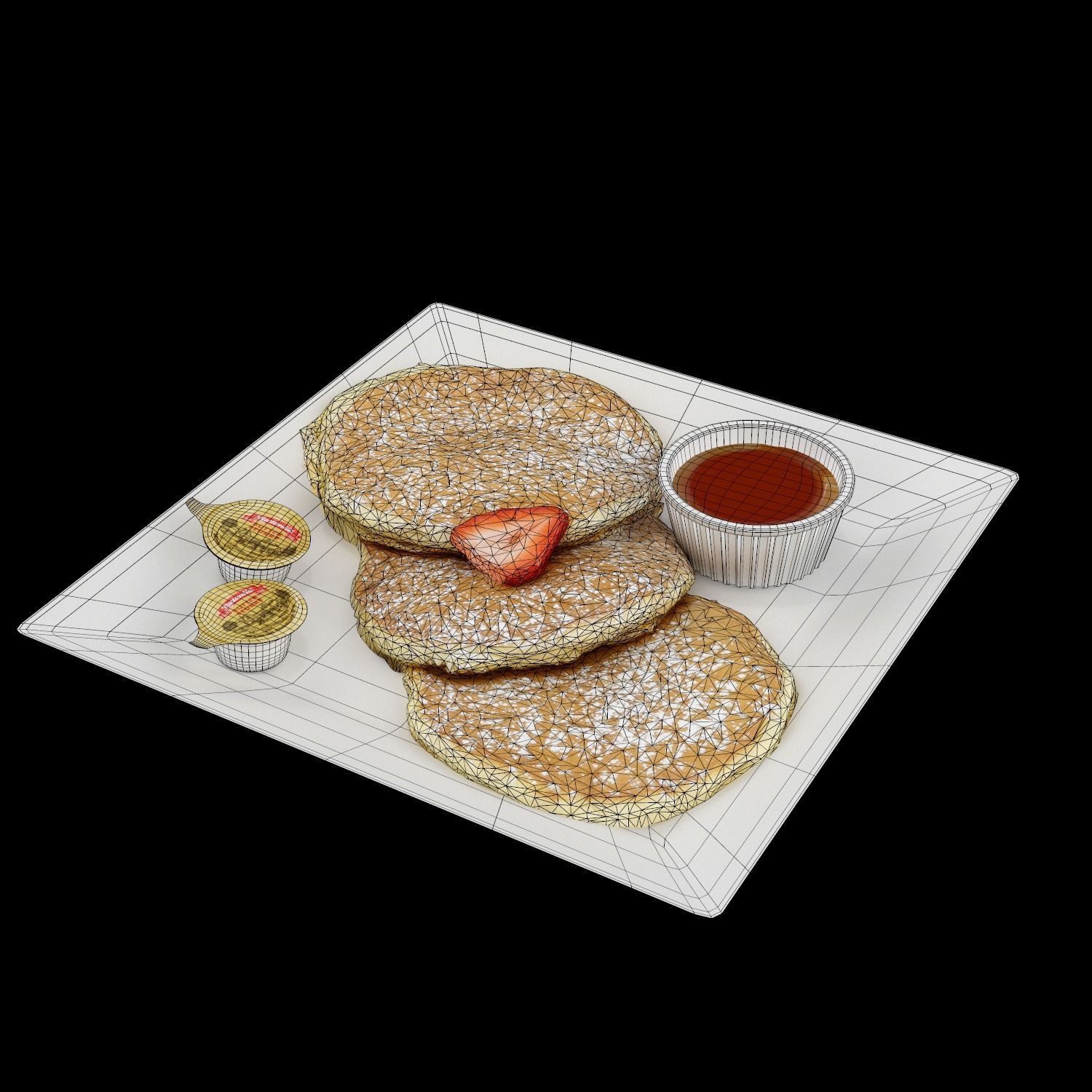 Buttermilk Pancakes Low-poly 3D model_4