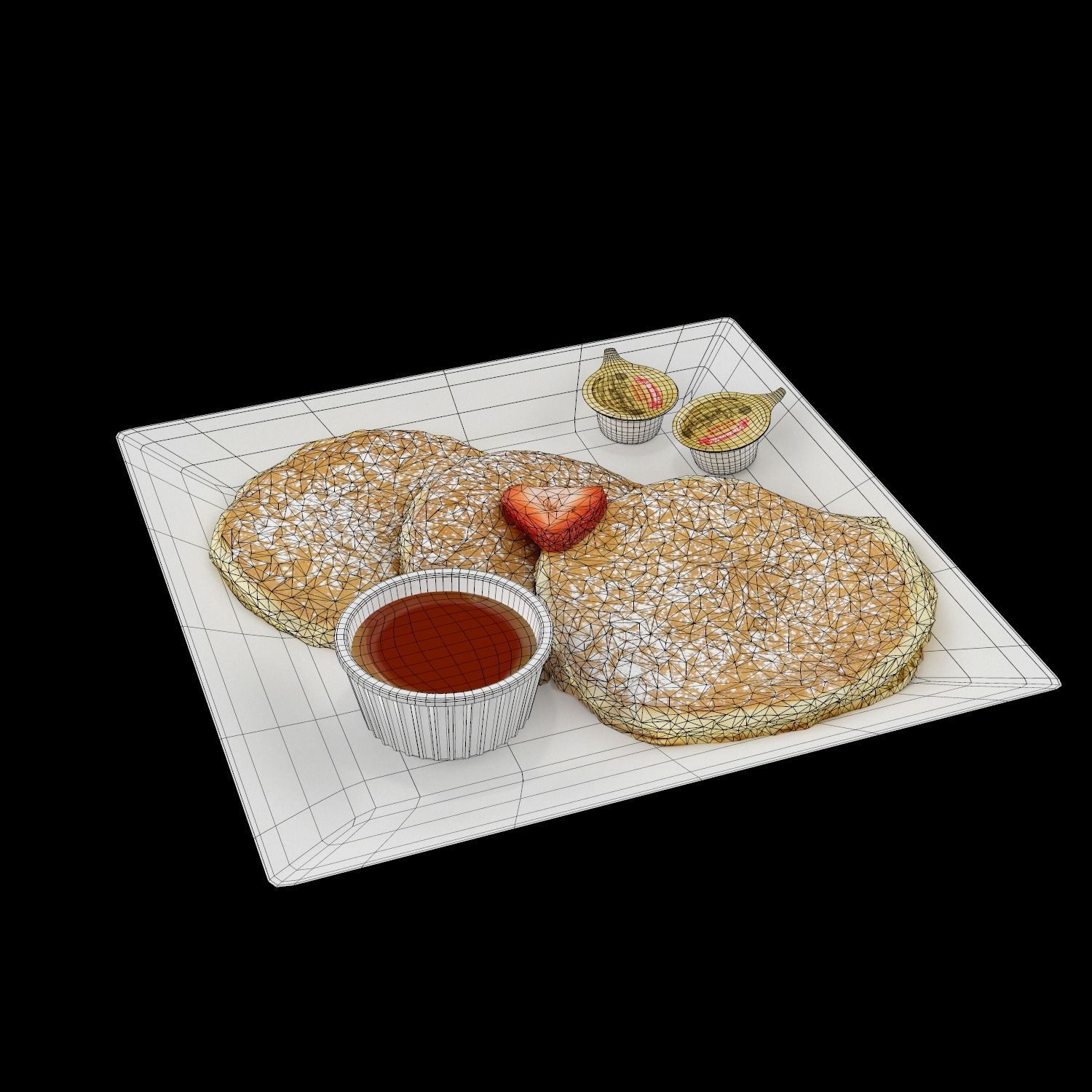 Buttermilk Pancakes Low-poly 3D model_2
