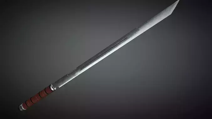 Sword with wooden handle