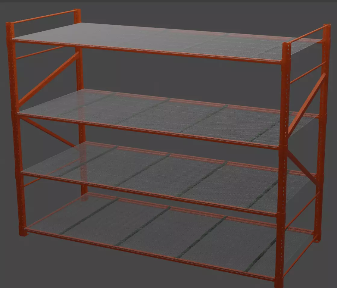Industrial Rack Shelf Free low-poly 3D model_0