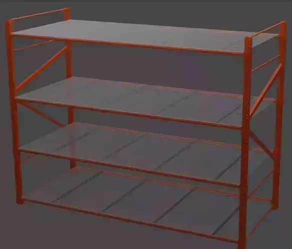 Industrial Rack Shelf Free low-poly 3D model