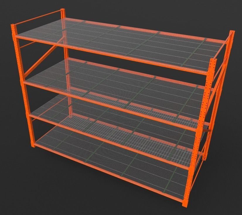 Industrial Rack Shelf Free low-poly 3D model_1
