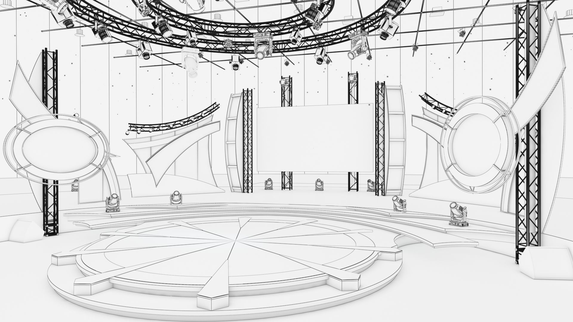 Virtual TV Studio Entertainment Set 5 3D model_10