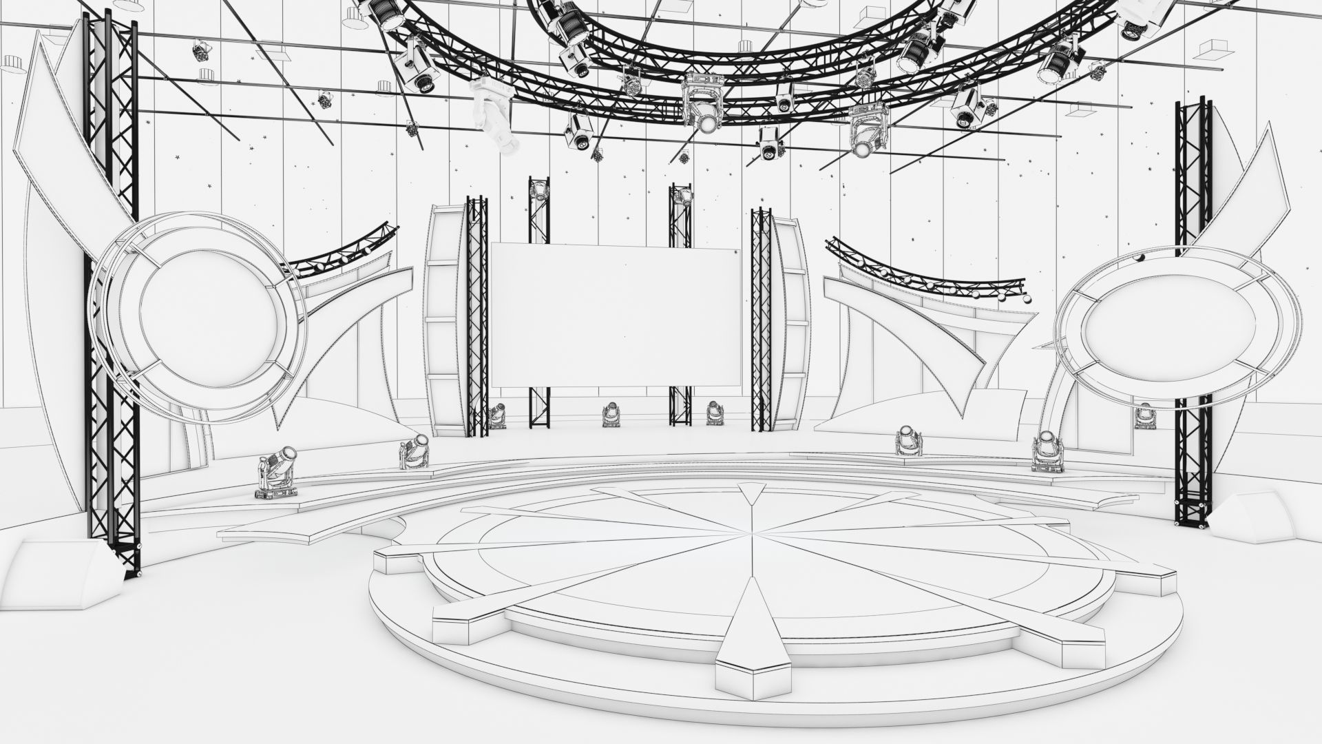 Virtual TV Studio Entertainment Set 5 3D model_6