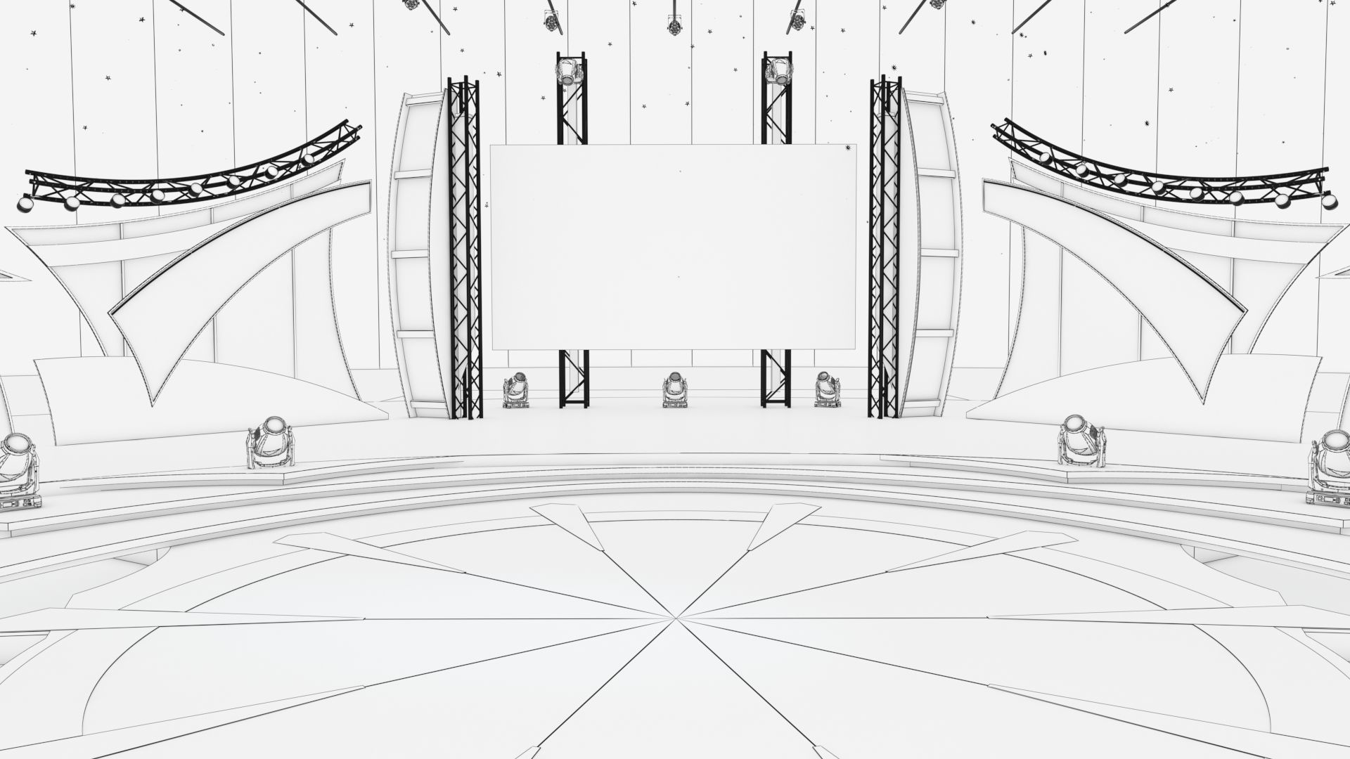 Virtual TV Studio Entertainment Set 5 3D model_4