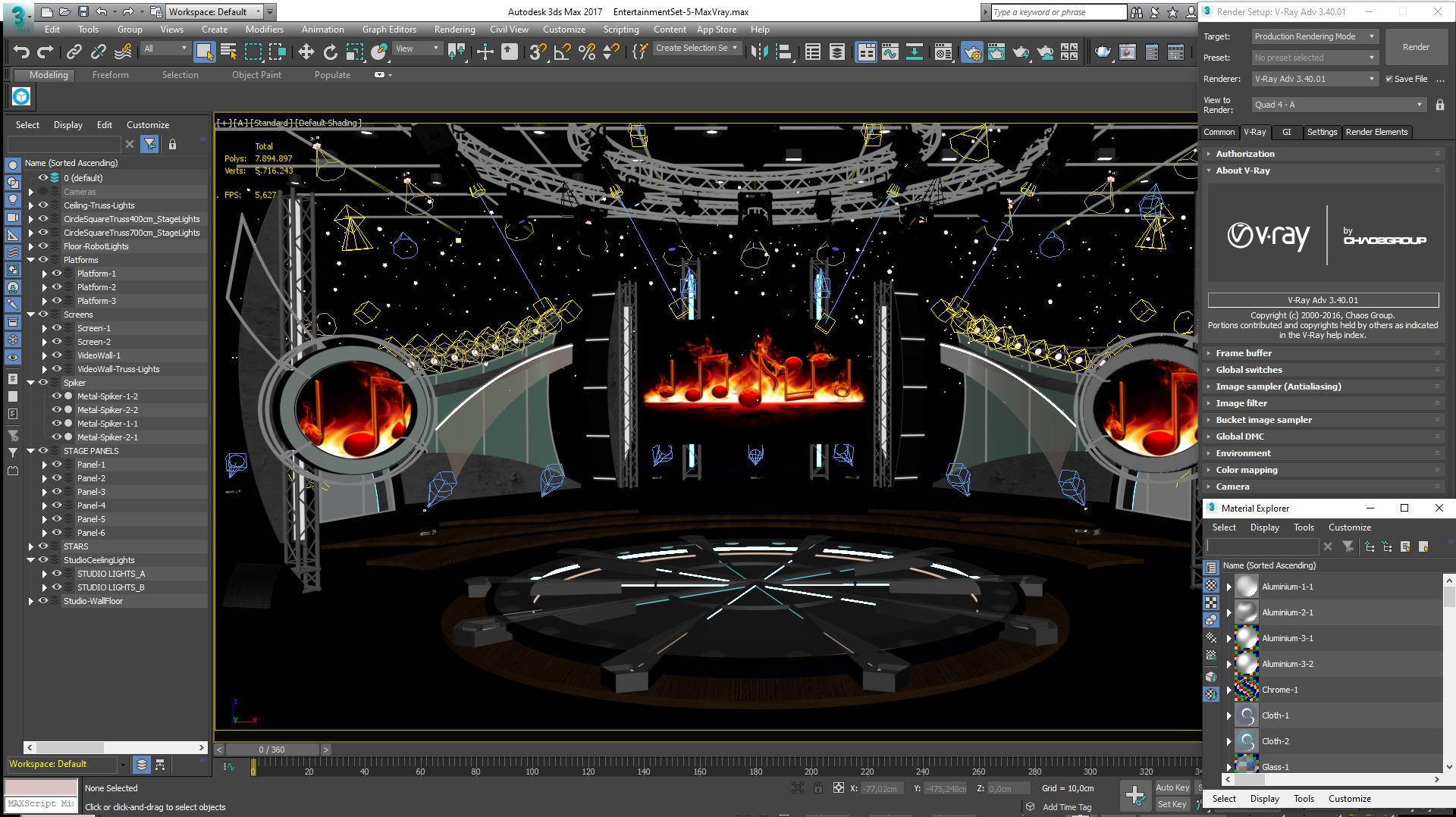 Virtual TV Studio Entertainment Set 5 3D model_13