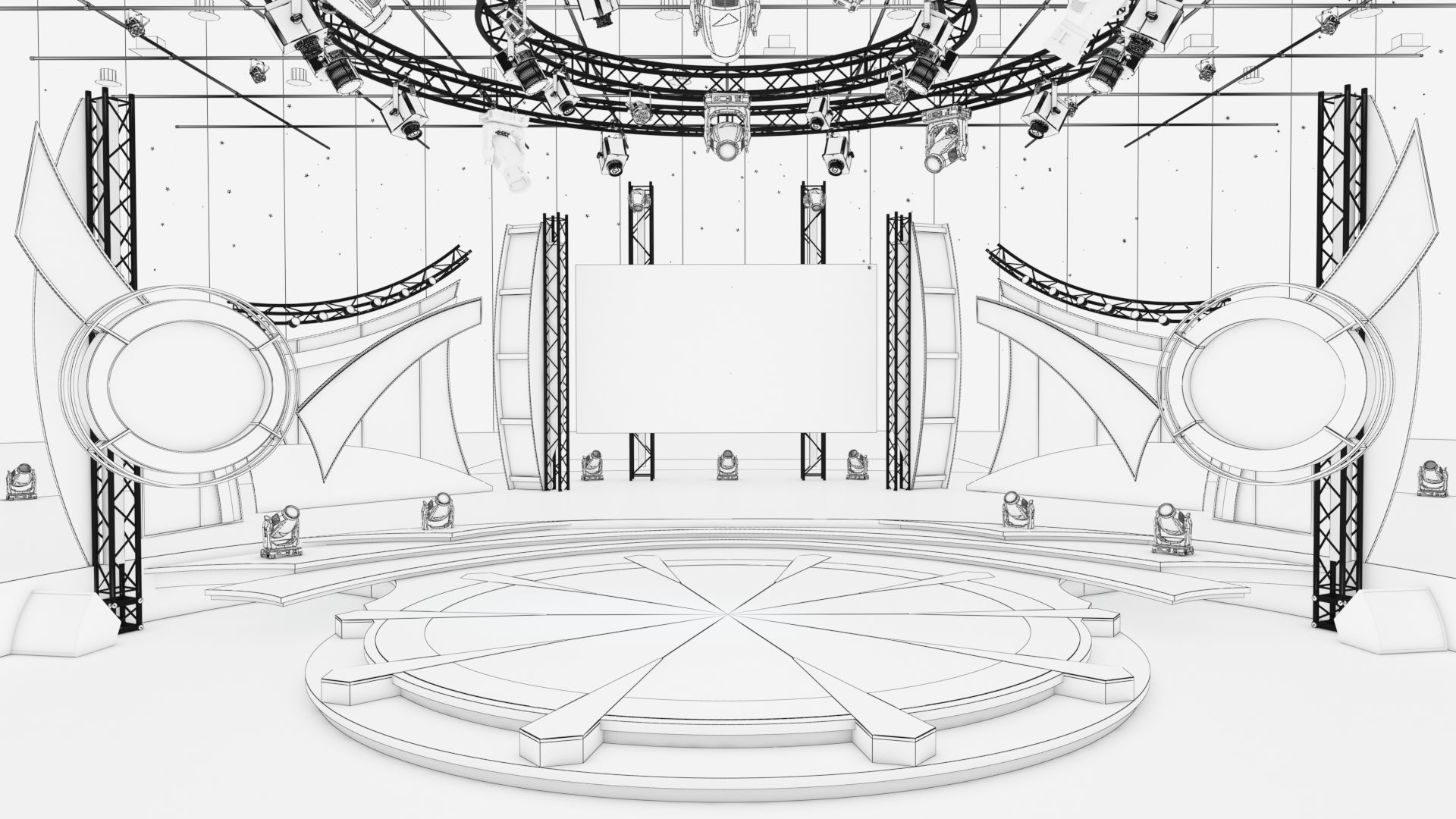 Virtual TV Studio Entertainment Set 5 3D model_2