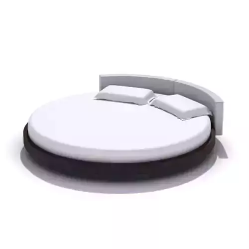 White Circular Bed