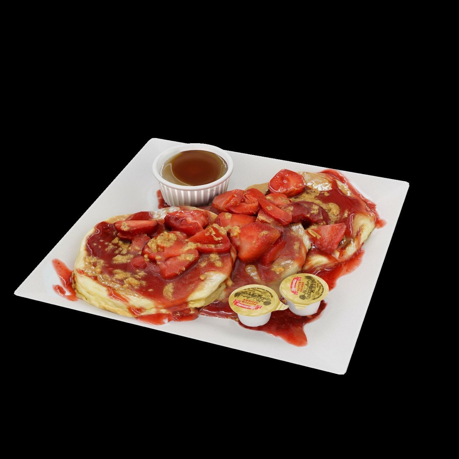 Strawberry shortcake Pancakes Low-poly 3D model_8