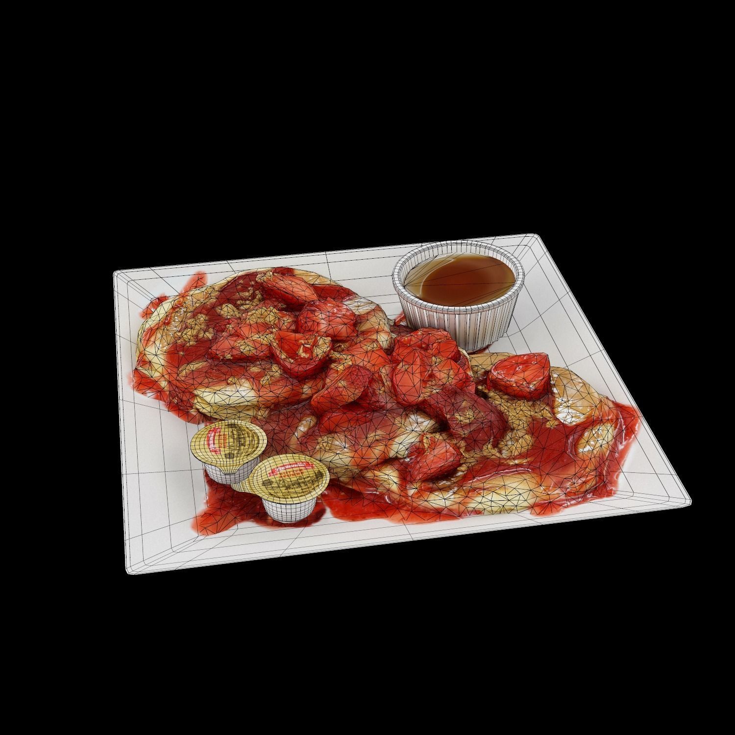 Strawberry shortcake Pancakes Low-poly 3D model_2