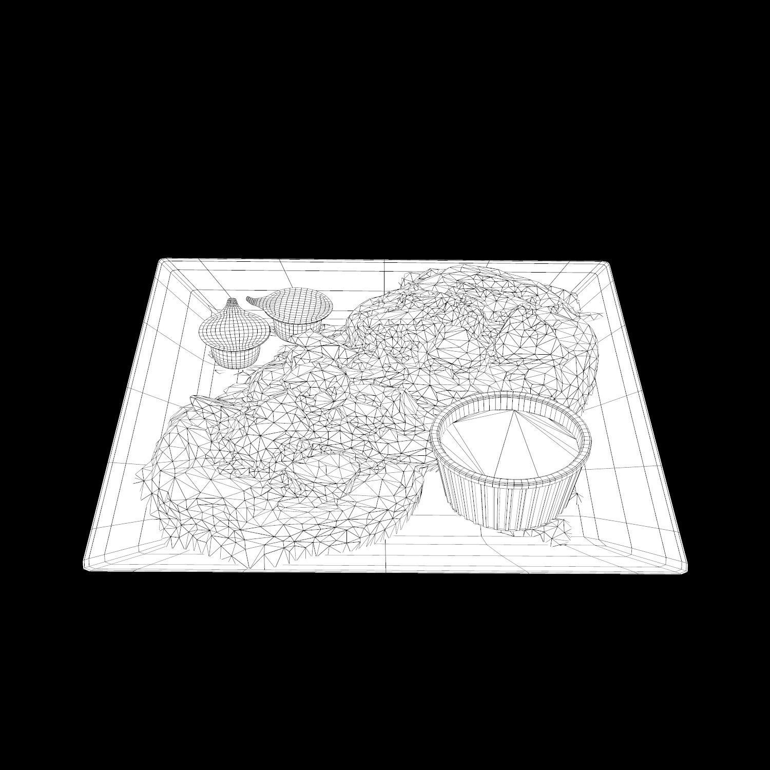 Strawberry shortcake Pancakes Low-poly 3D model_12