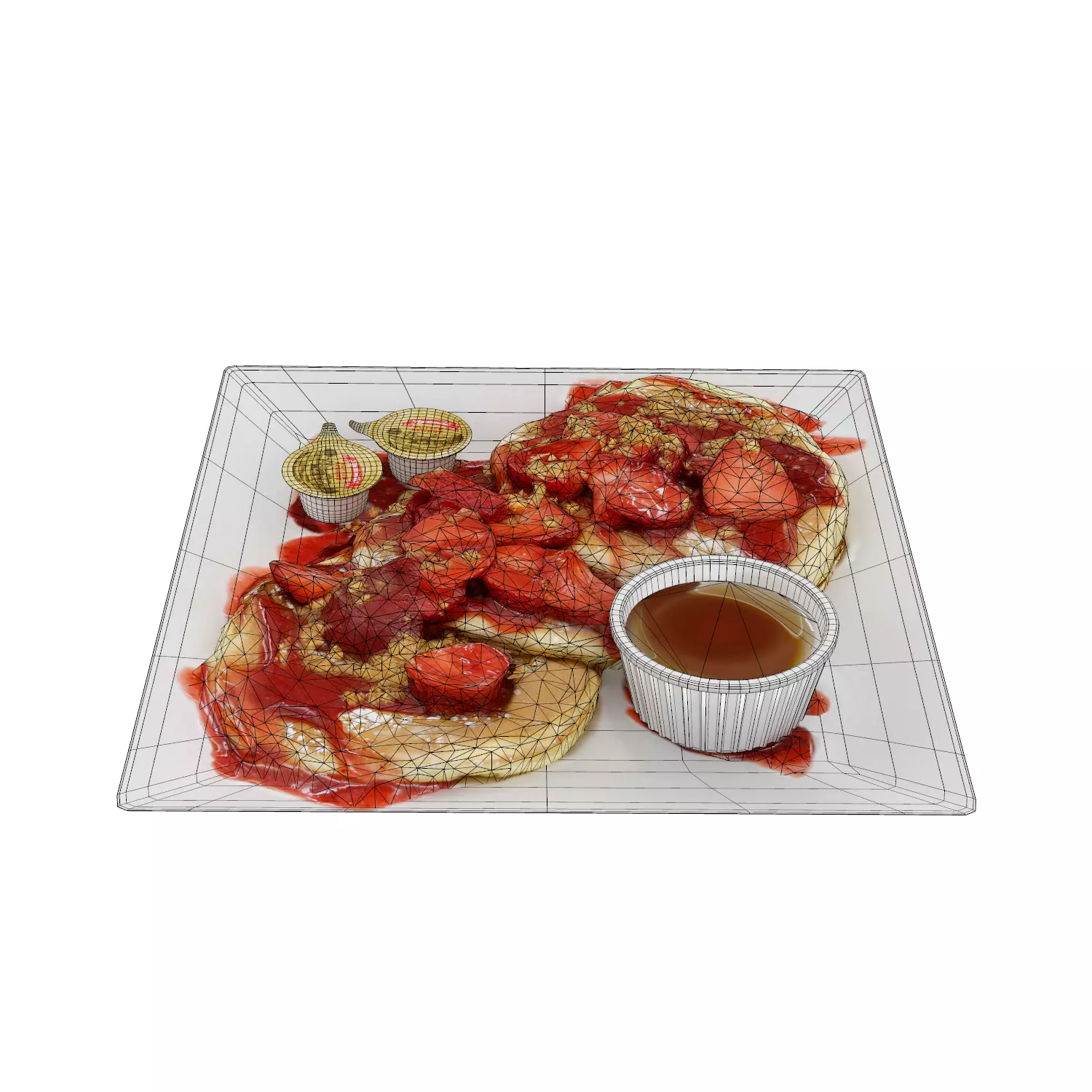 Strawberry shortcake Pancakes Low-poly 3D model_0