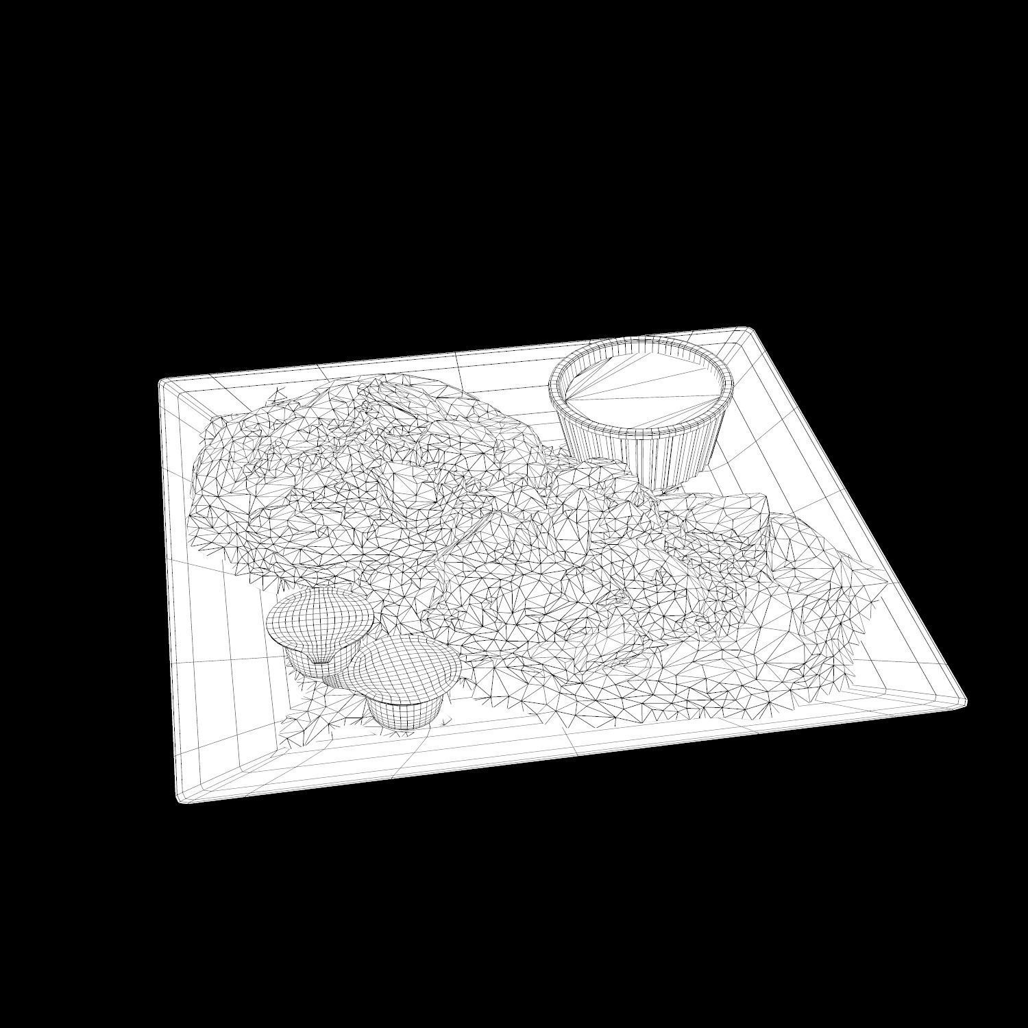 Strawberry shortcake Pancakes Low-poly 3D model_13