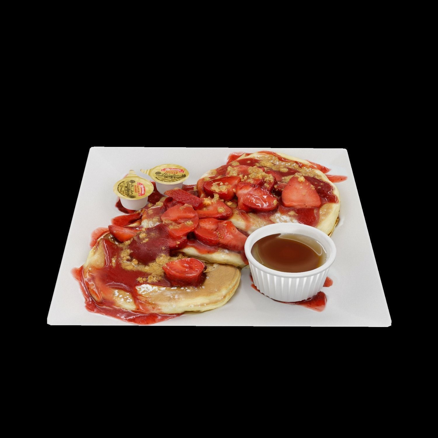 Strawberry shortcake Pancakes Low-poly 3D model_6