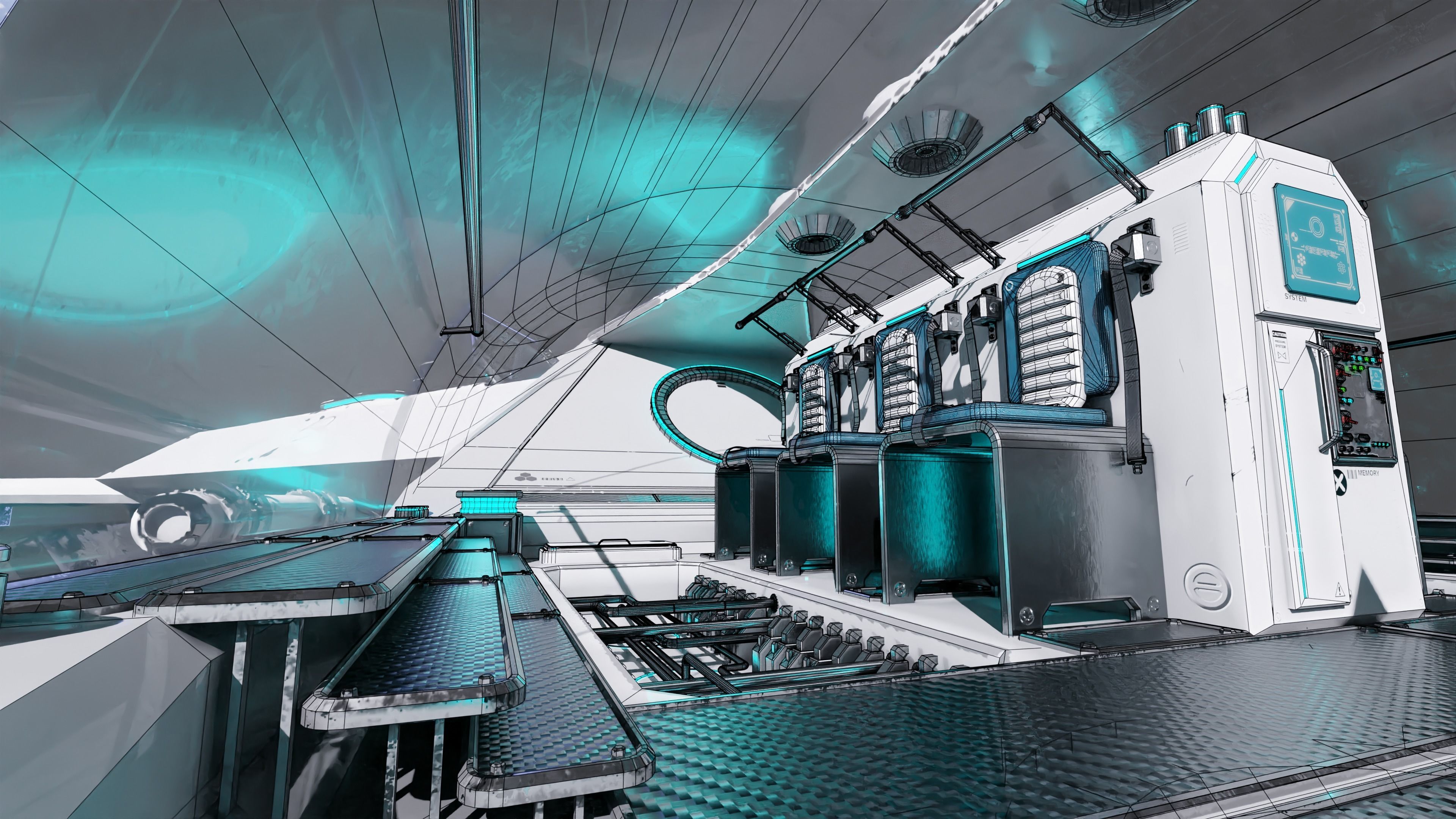 Spaceship with Cockpit Low-poly 3D model_37