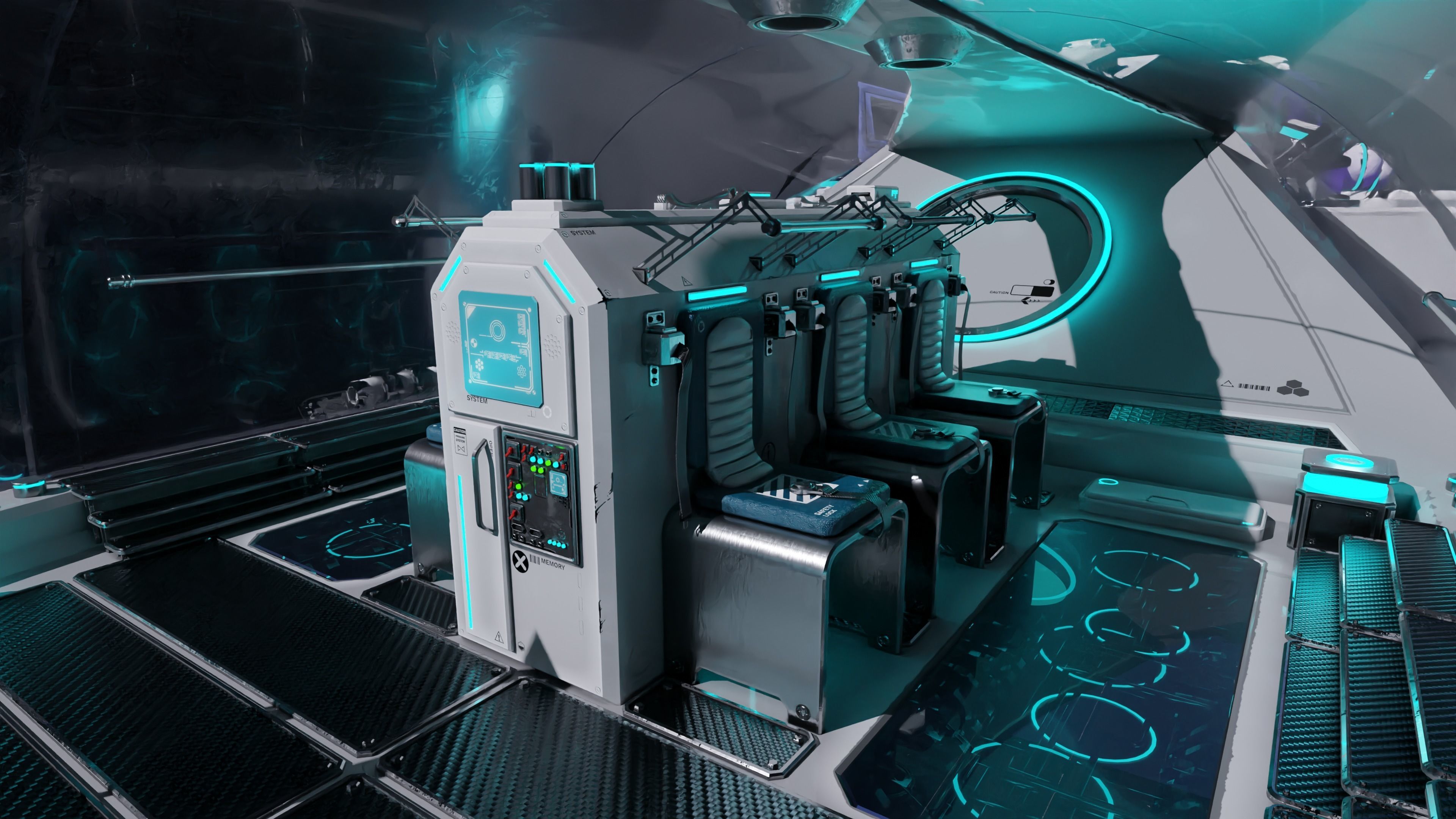 Spaceship with Cockpit Low-poly 3D model_36