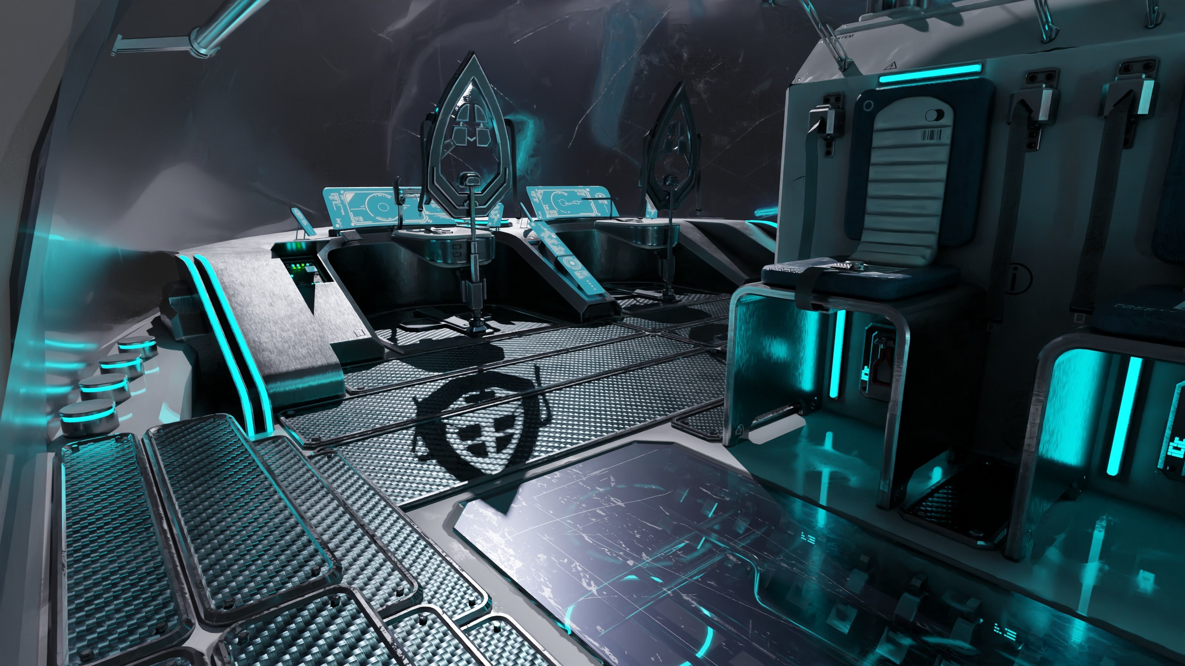 Spaceship with Cockpit Low-poly 3D model_24