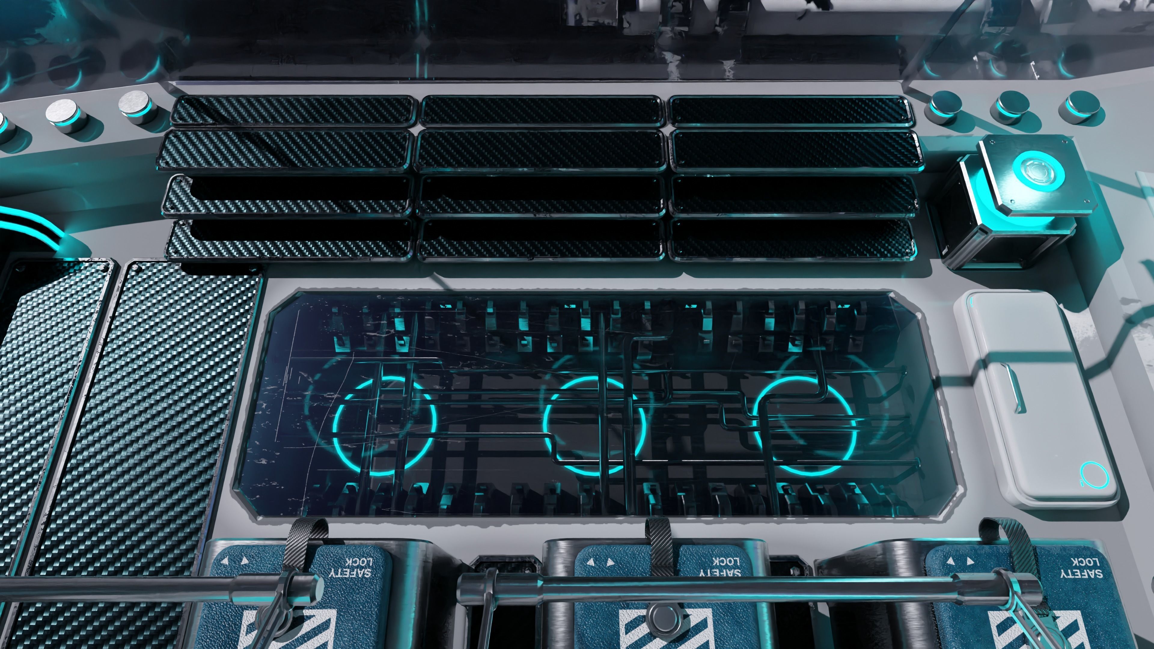 Spaceship with Cockpit Low-poly 3D model_38