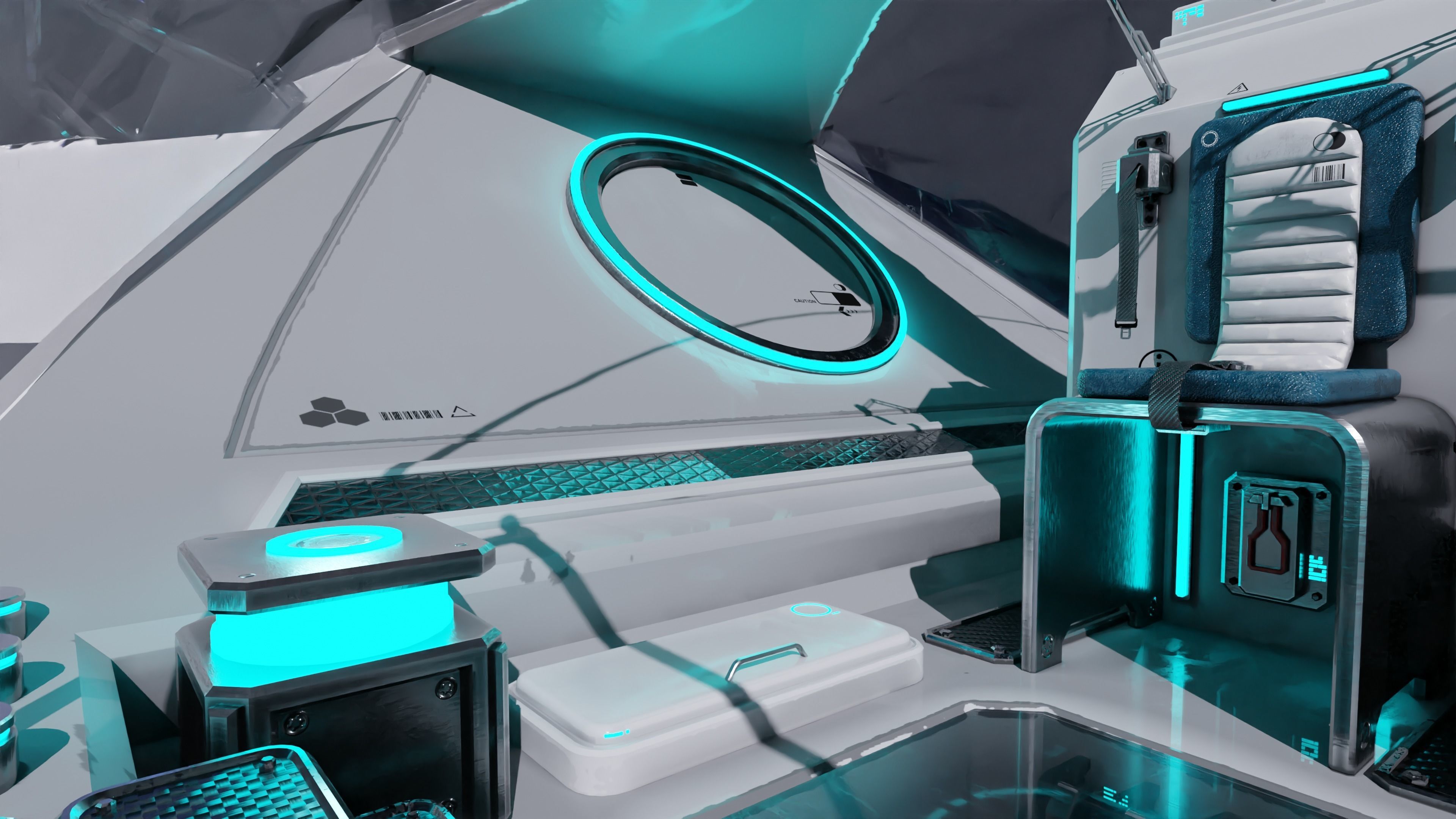 Spaceship with Cockpit Low-poly 3D model_32