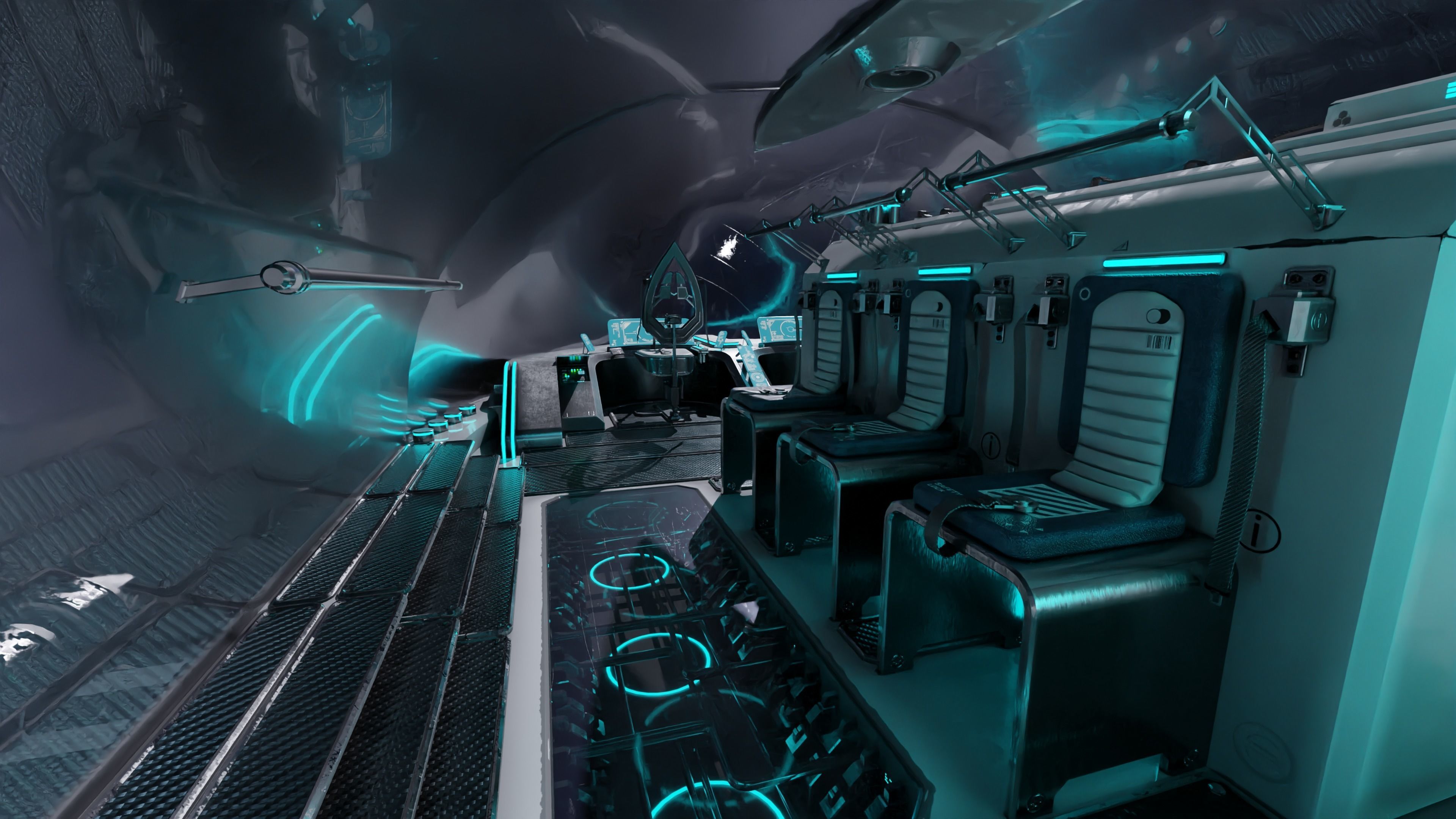 Spaceship with Cockpit Low-poly 3D model_25