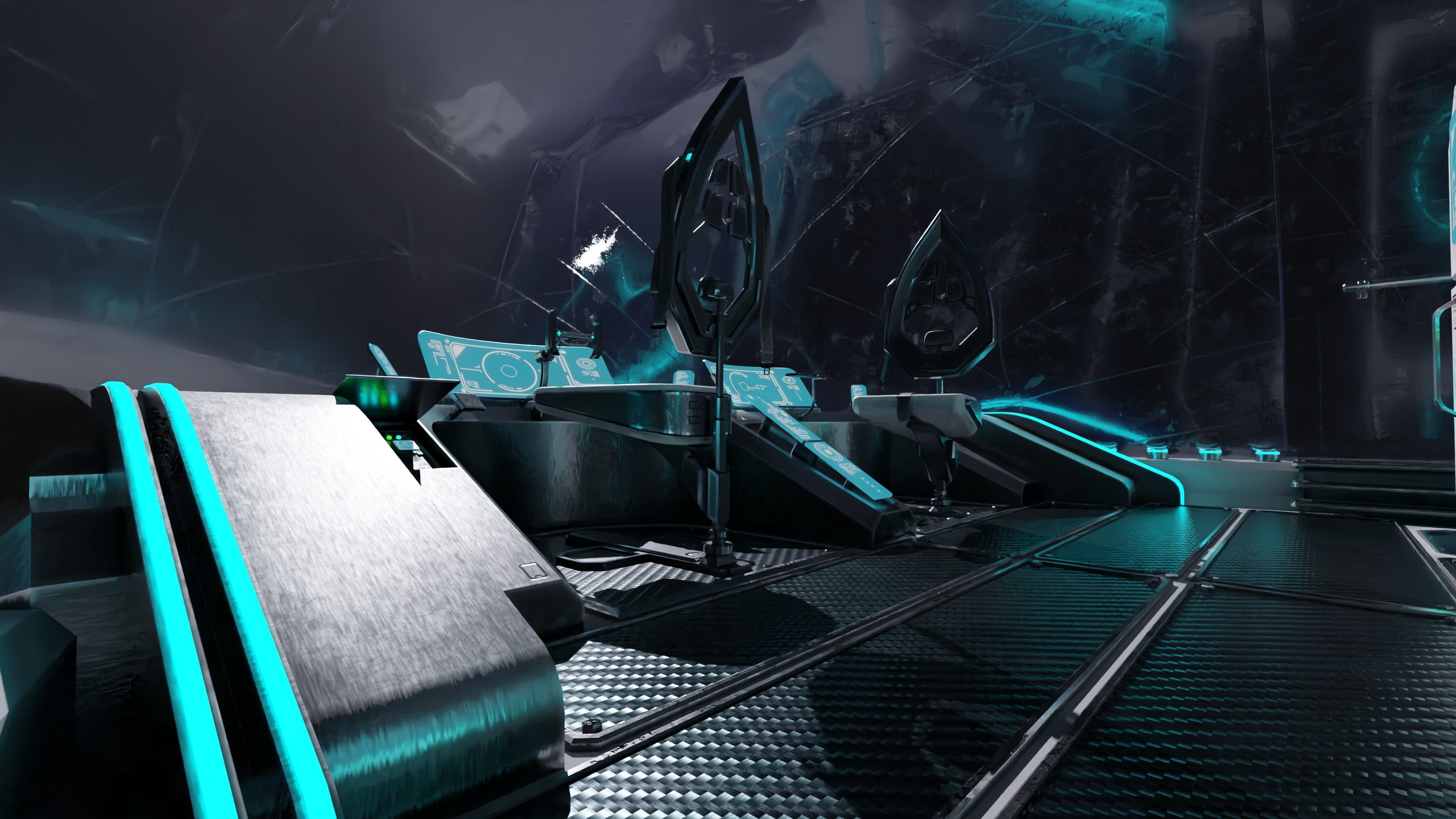 Spaceship with Cockpit Low-poly 3D model_28