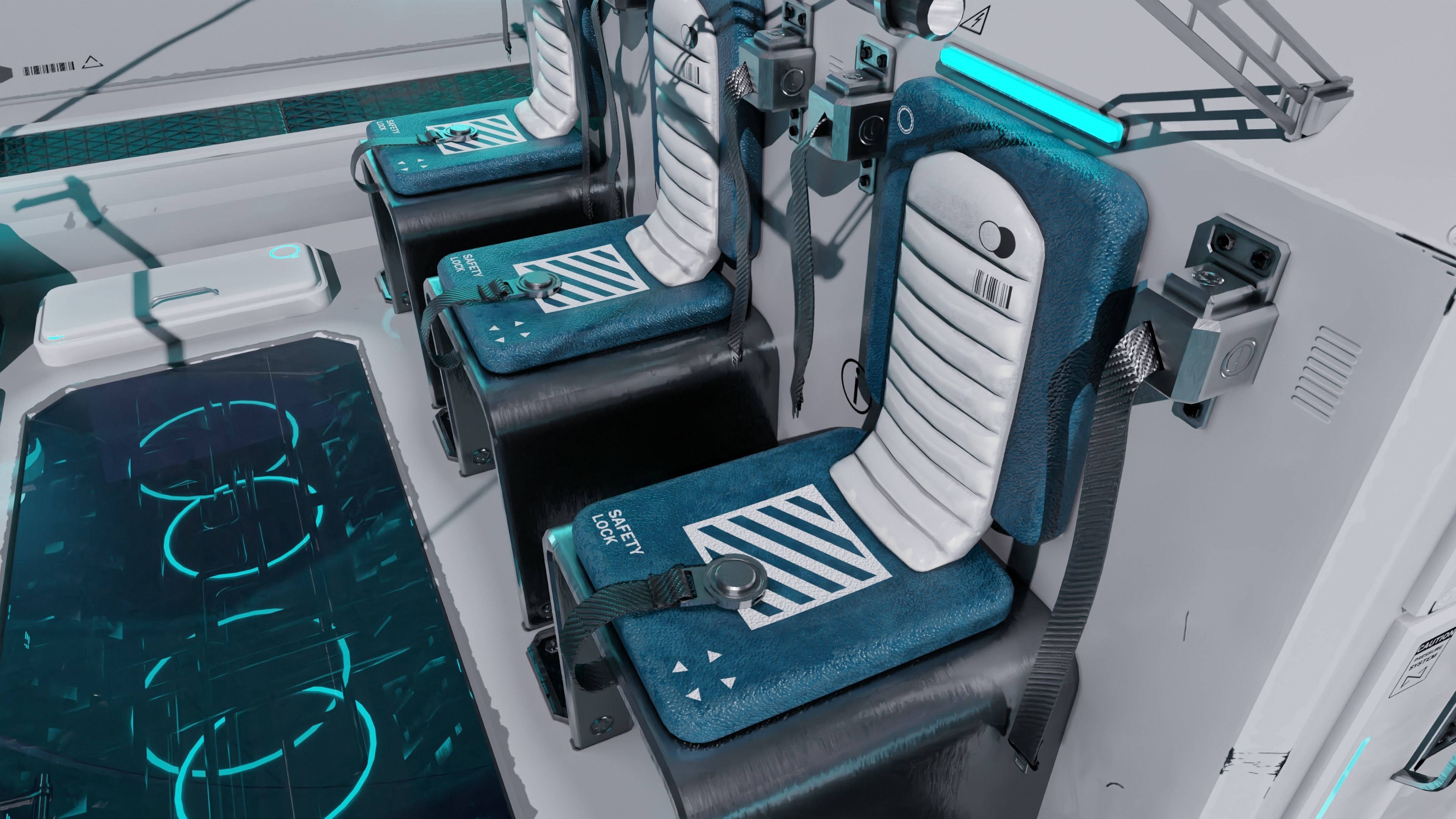 Spaceship with Cockpit Low-poly 3D model_35