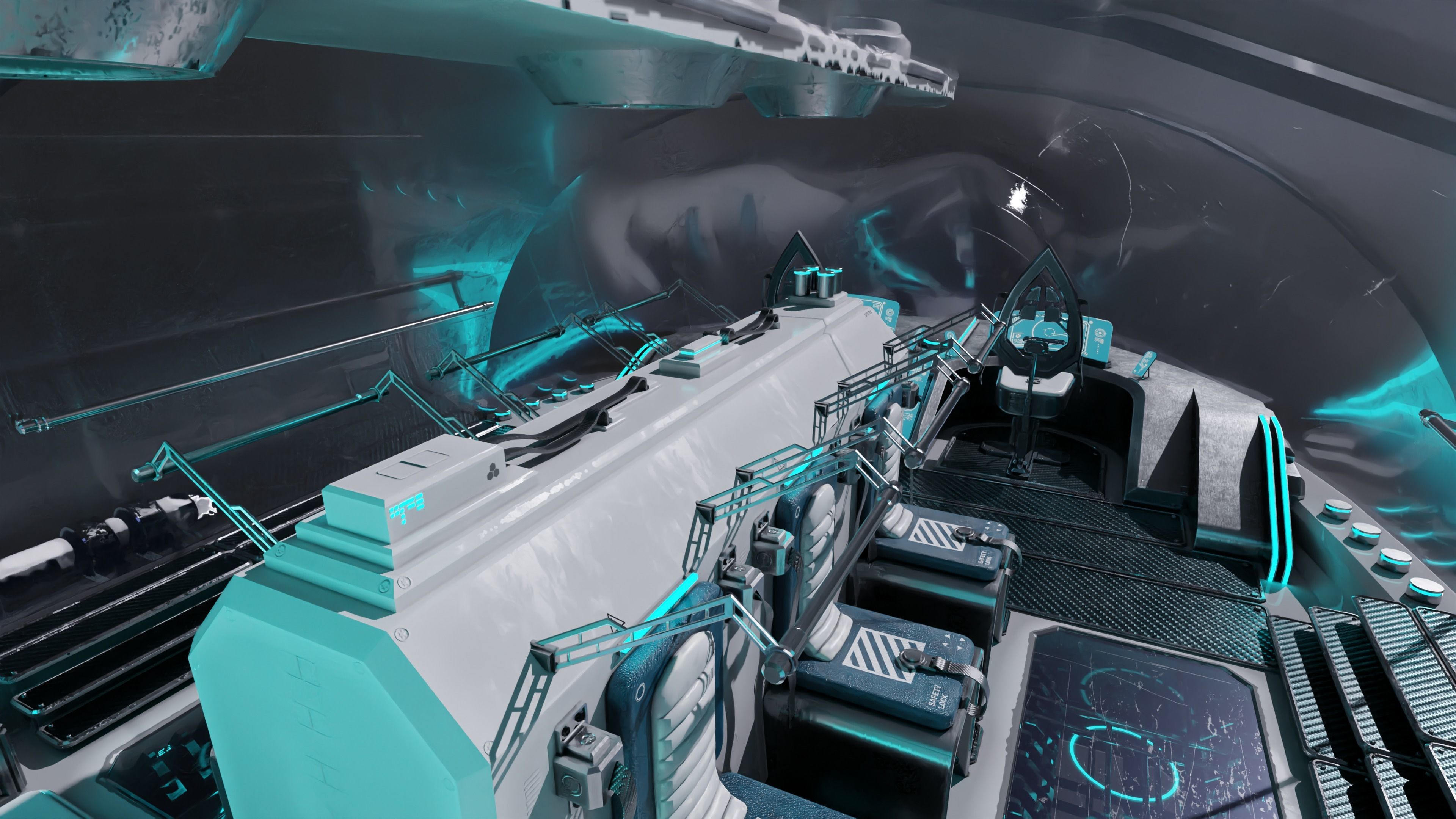 Spaceship with Cockpit Low-poly 3D model_26