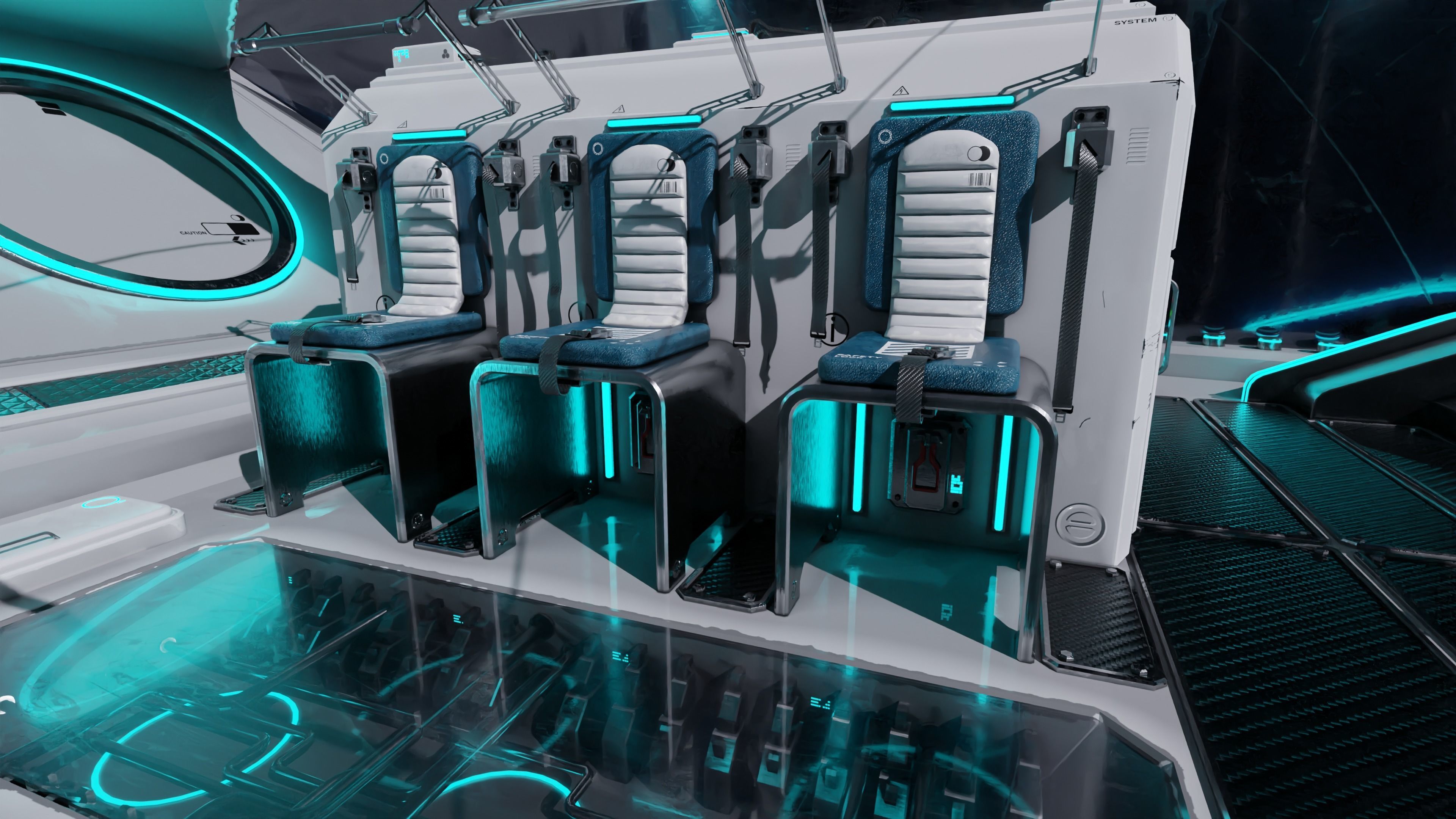 Spaceship with Cockpit Low-poly 3D model_34