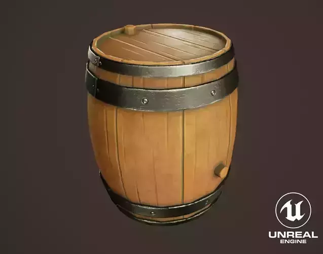 Stylized Western Wooden Barrel