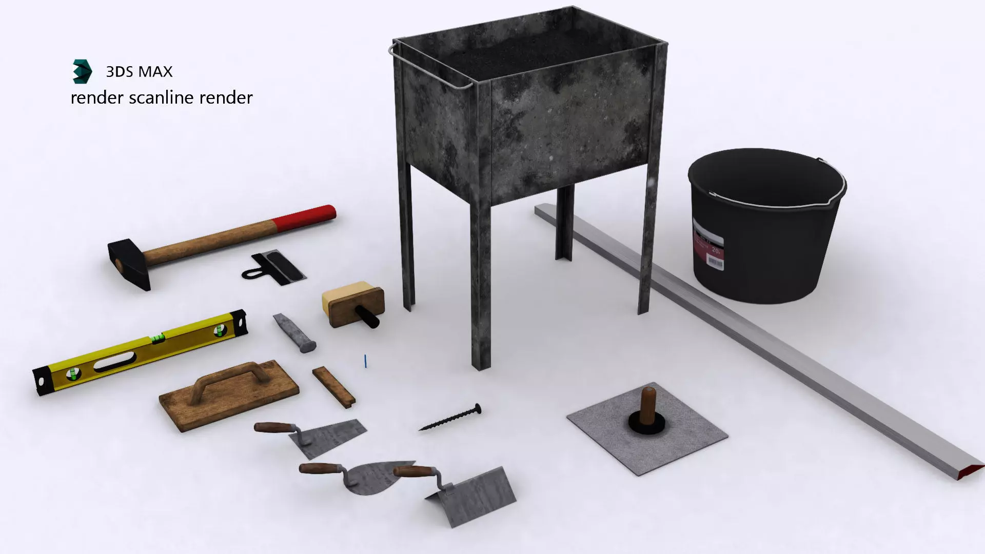 construction tool SET Low-poly 3D model