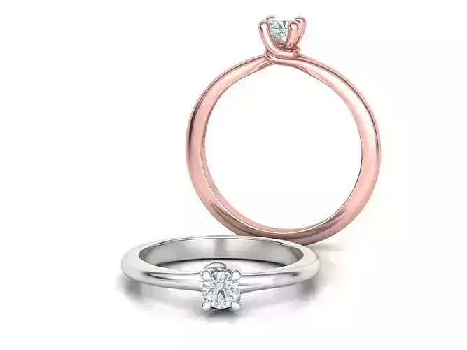 Knot Solitaire Ring 4mm Stone printable ring