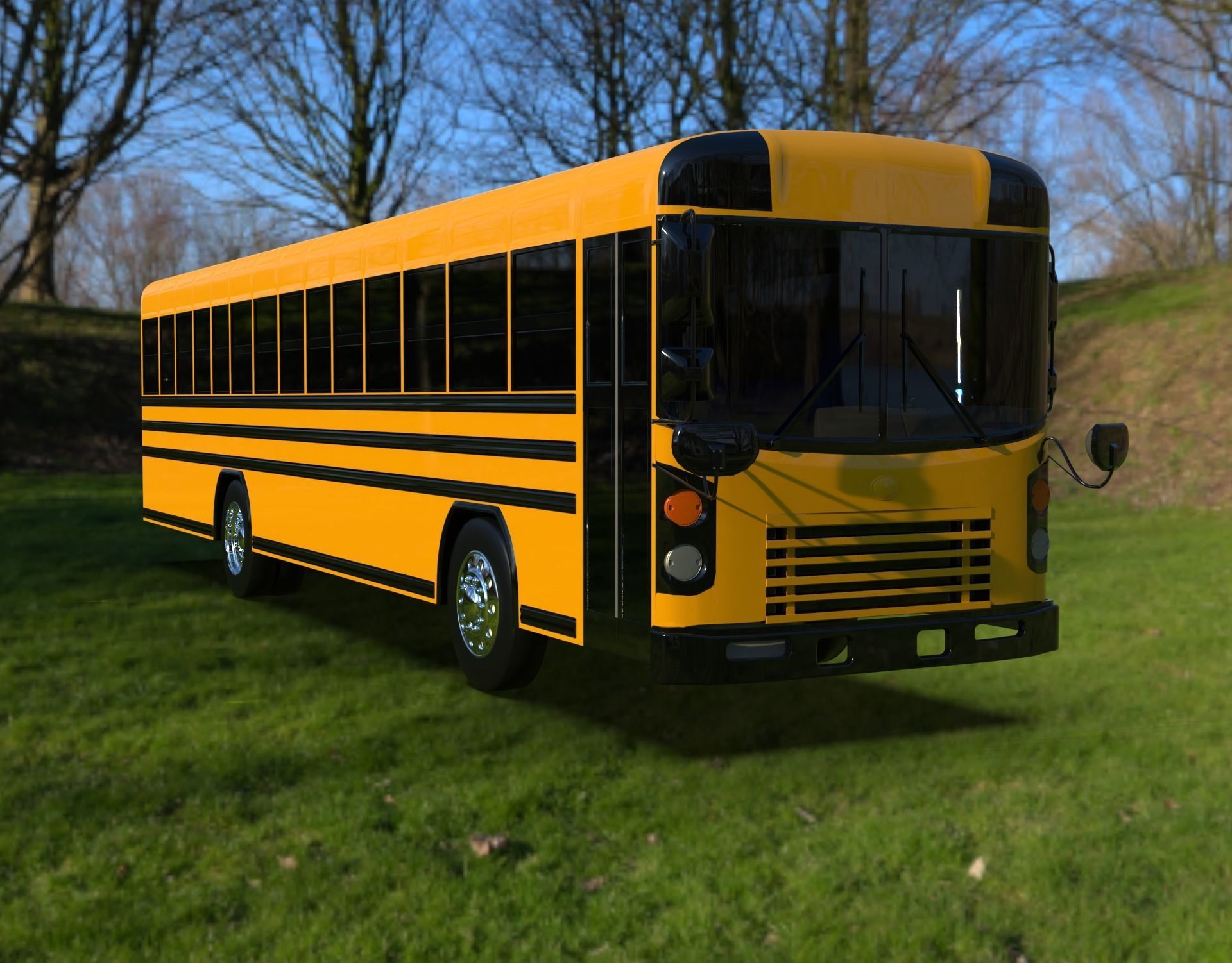 Blue Bird All American 2010 3D model_3