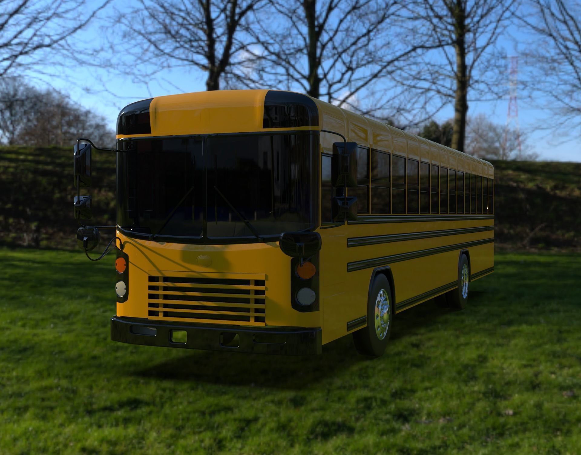 Blue Bird All American 2010 3D model_2