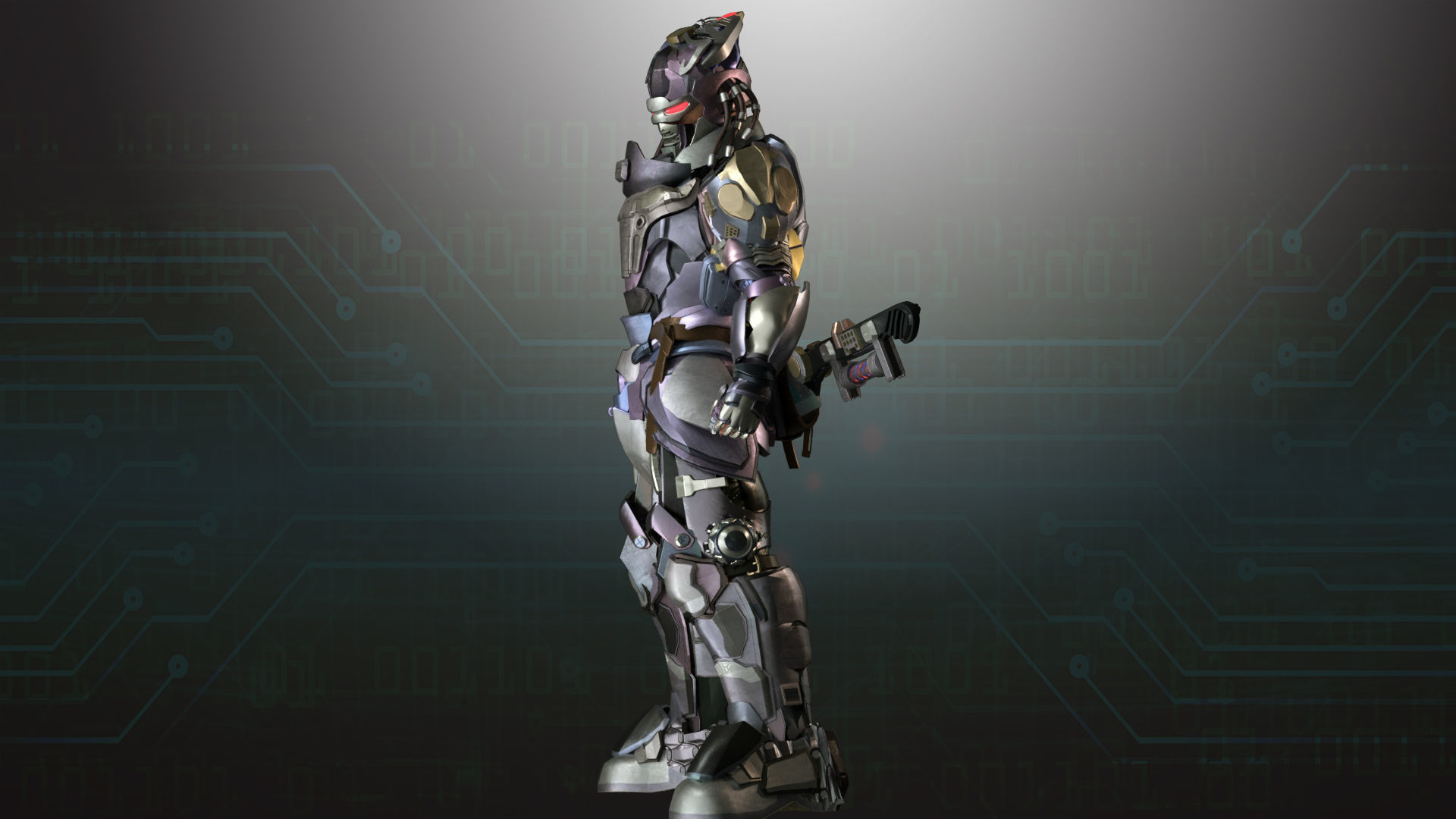 Cyborg  War Zone - Adam01 Low-poly 3D model_3