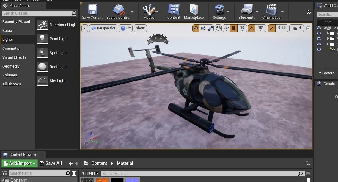 Military Helicopter Low-poly 3D model_6