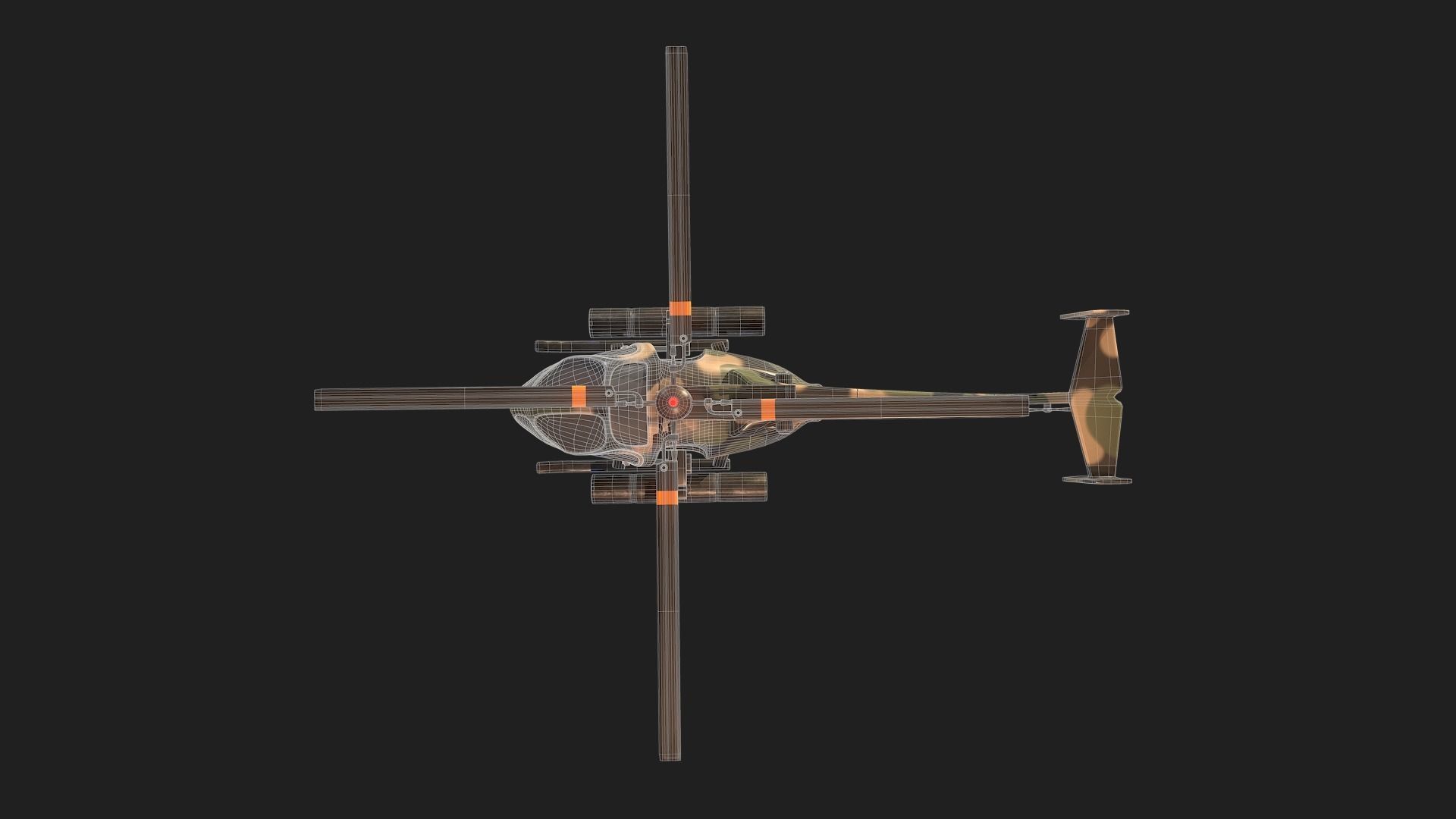Military Helicopter Low-poly 3D model_18