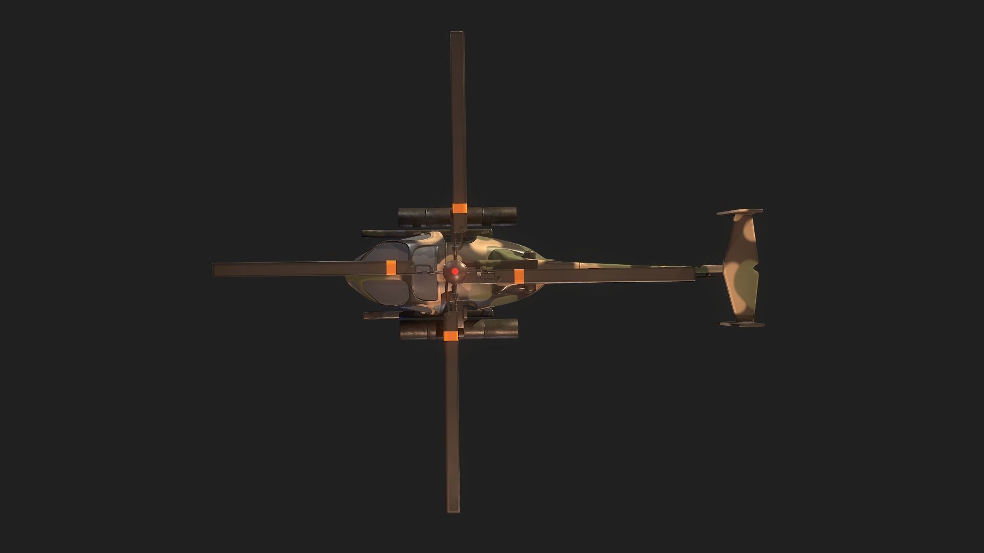 Military Helicopter Low-poly 3D model_3