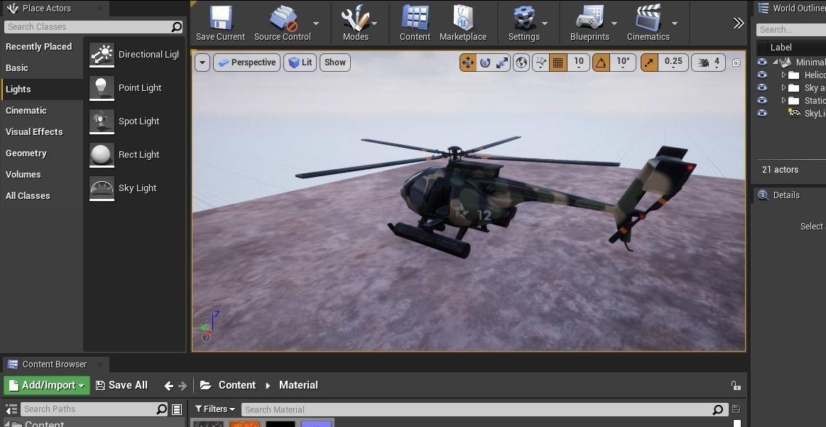 Military Helicopter Low-poly 3D model_7