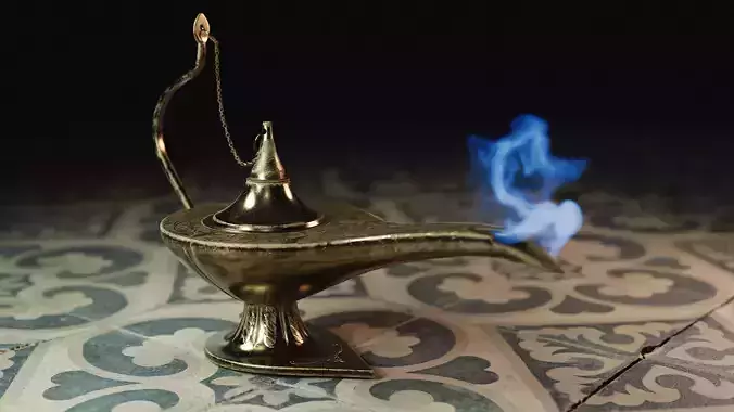 Aladdin Lamp Lowpoly PBR