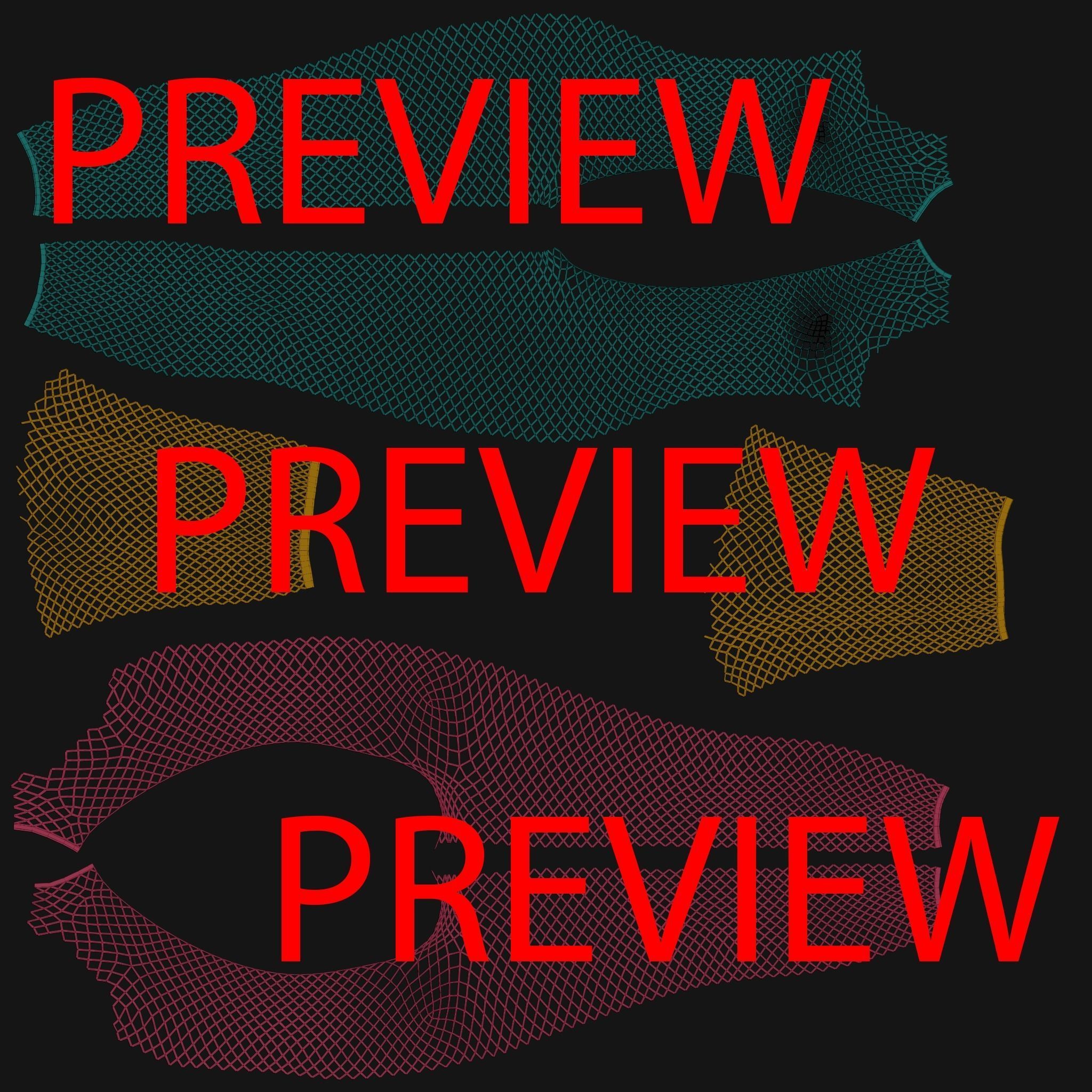 Fishnet Bodysuit 3D model_4