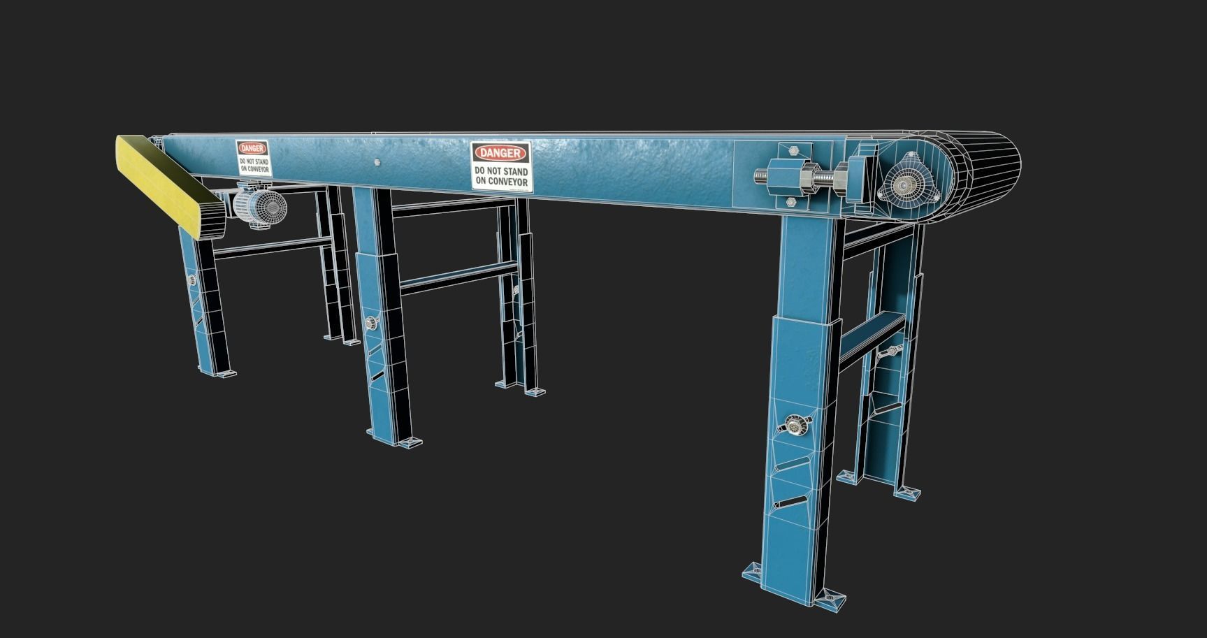 Belt Conveyor Low-poly 3D model_5