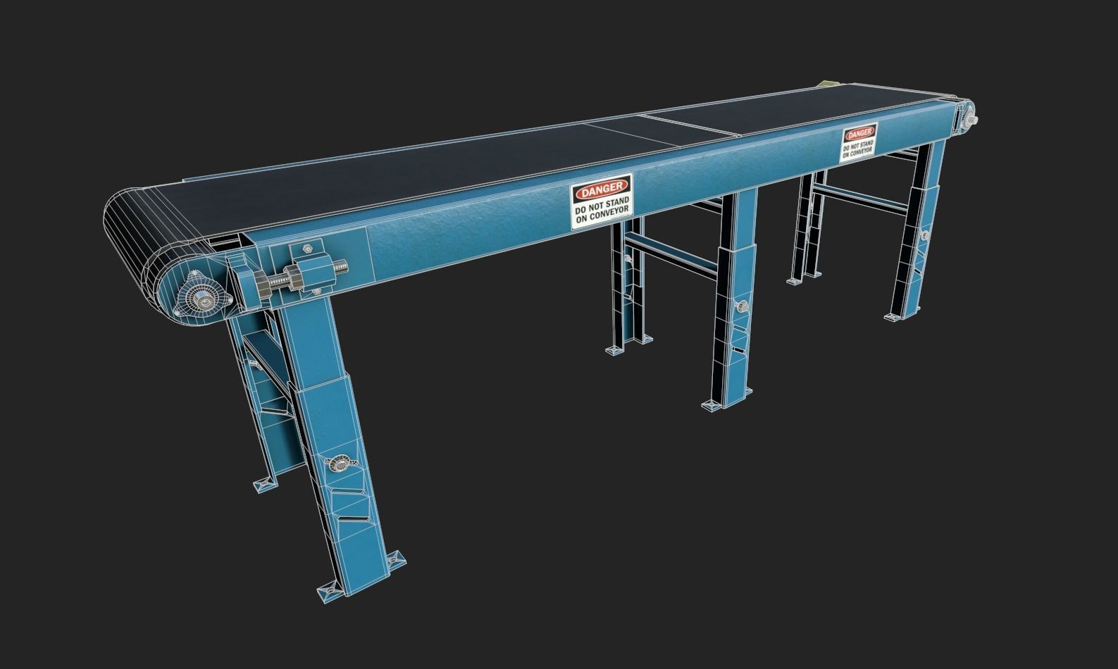Belt Conveyor Low-poly 3D model_9